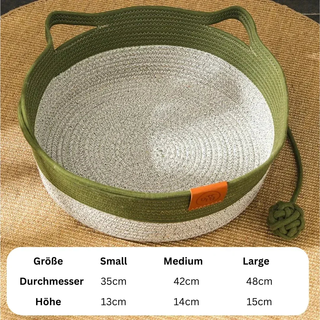 Hand-Woven Cotton Rope Cat Bed