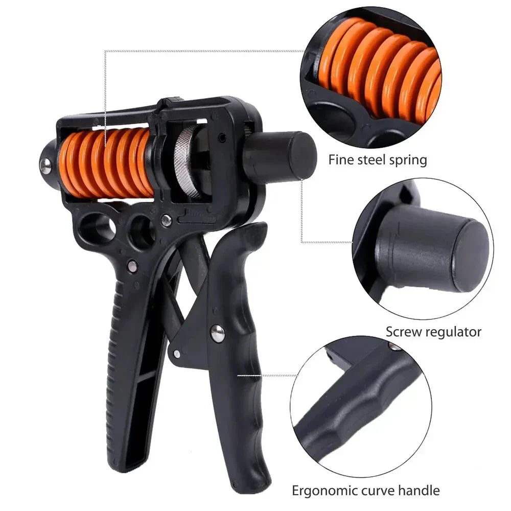 Adjustable 5-165 kg Heavy Hand Grip Strengthener - Finger Expander for Arm, Wrist, and Forearm Training