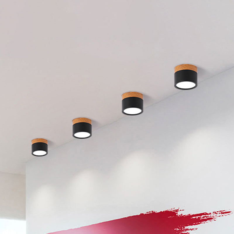 LED Ceiling Light with Wood Finish