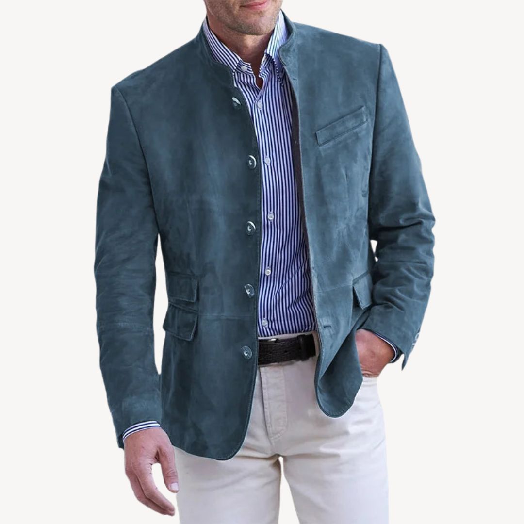 Men's Stand-Collar Blazer Jacket