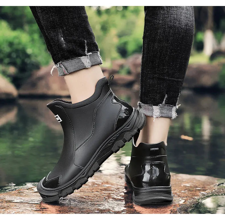 Men's Waterproof Insulated Ankle Boots with Non-Slip Sole – Lightweight Outdoor Footwear