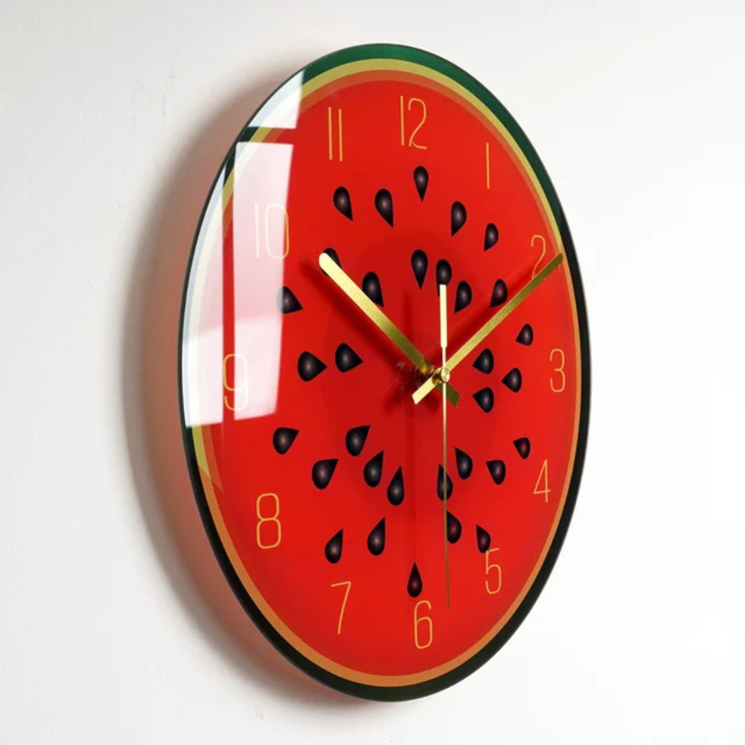 Modern Large Glass Wall Clock – Elegant Minimalist Design for Kitchen and Living Room
