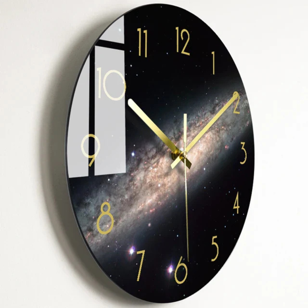 Modern Large Glass Wall Clock – Elegant Minimalist Design for Kitchen and Living Room