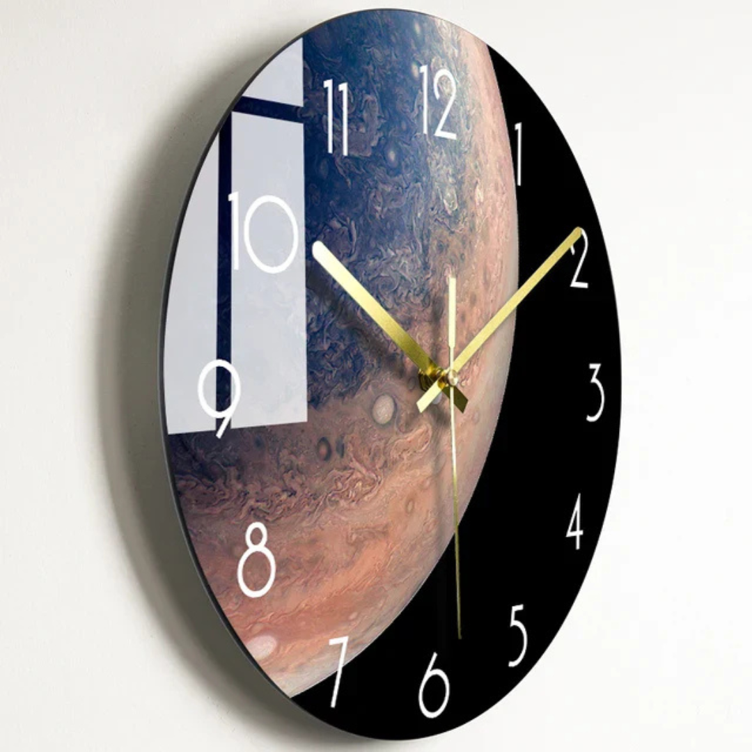 Modern Large Glass Wall Clock – Elegant Minimalist Design for Kitchen and Living Room