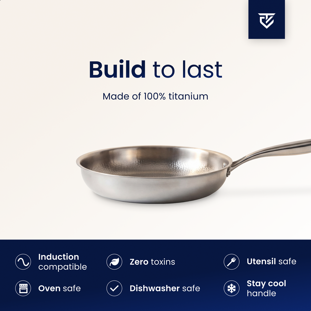 Pure Titanium Frying Pan: 100% PFAS-Free and Built to Last a Lifetime