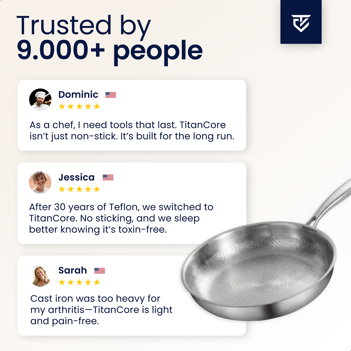 Pure Titanium Frying Pan: 100% PFAS-Free and Built to Last a Lifetime