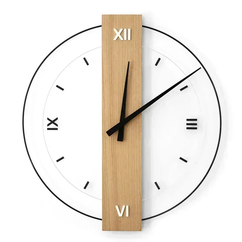 Silent Wooden Wall Clock