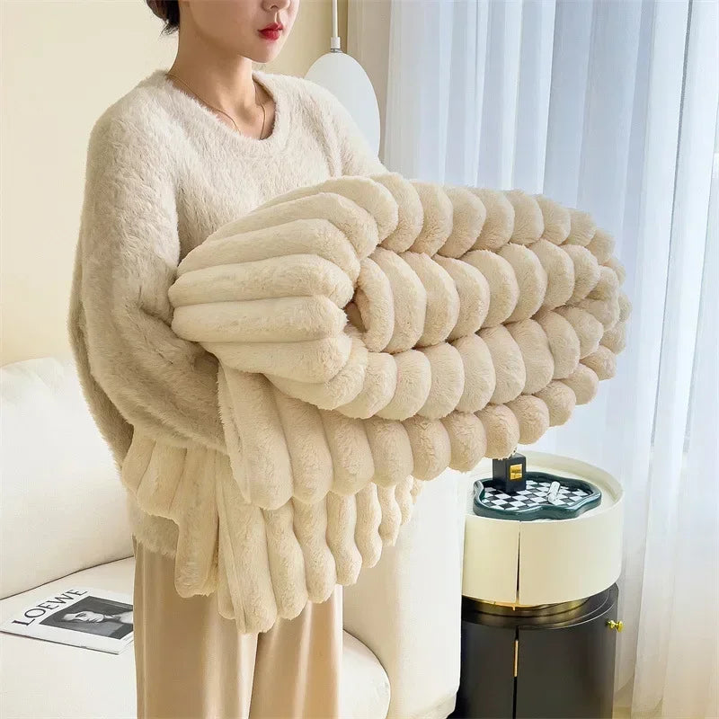 Soft Faux Shearling Throw Blanket | Fluffy & Warm