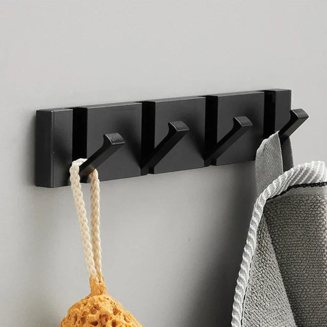 Stainless Steel Coat Rack with Retractable Hooks