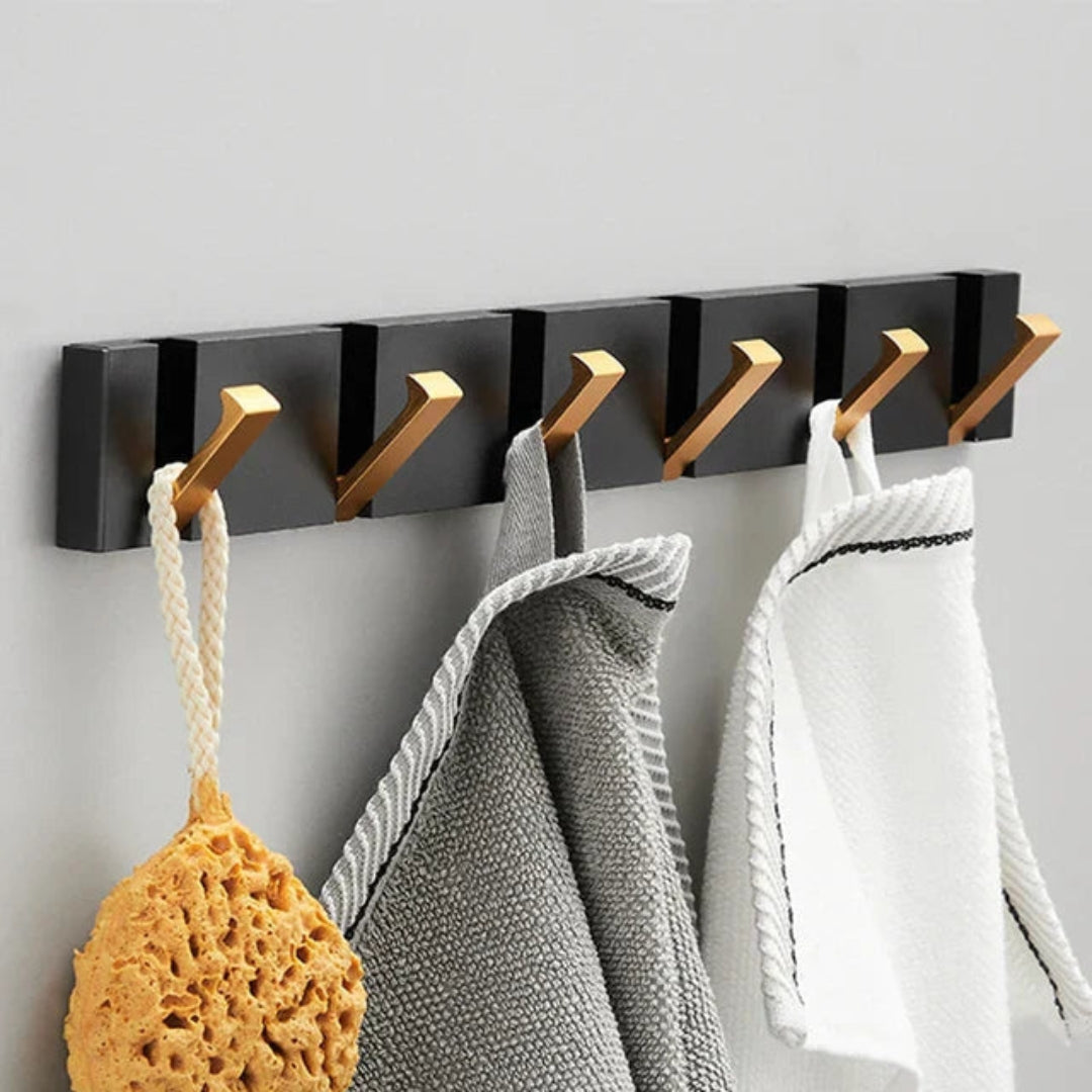 Stainless Steel Coat Rack with Retractable Hooks