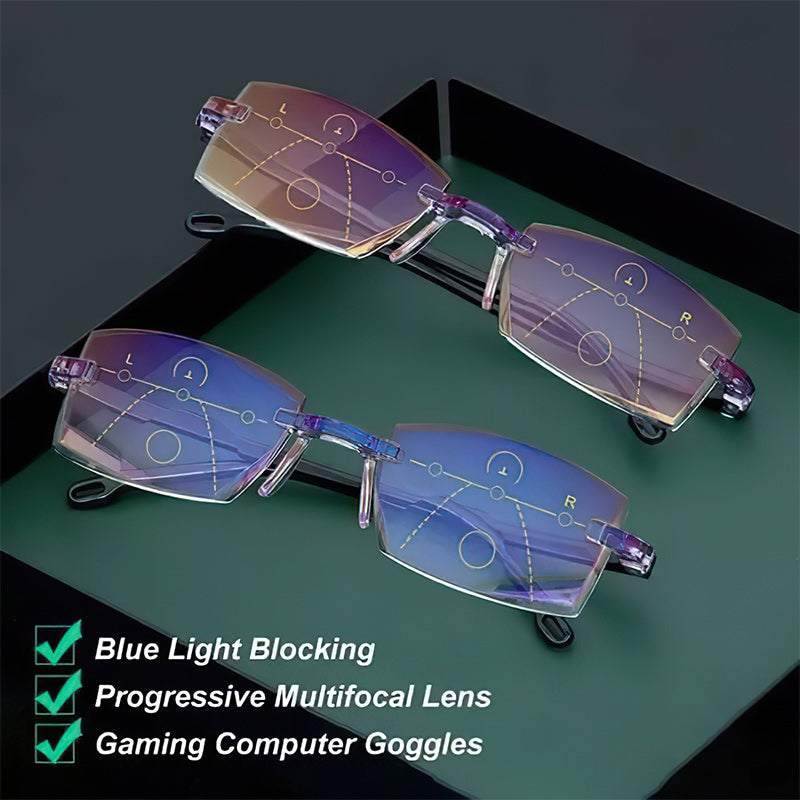 Unisex Multifocal Blue Light Blocking Reading Glasses