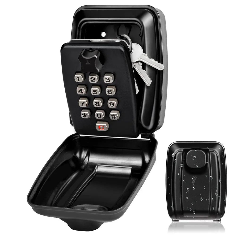 Waterproof Wall-Mounted Key Safe Box – Outdoor Lockable Key Storage with Combination Code