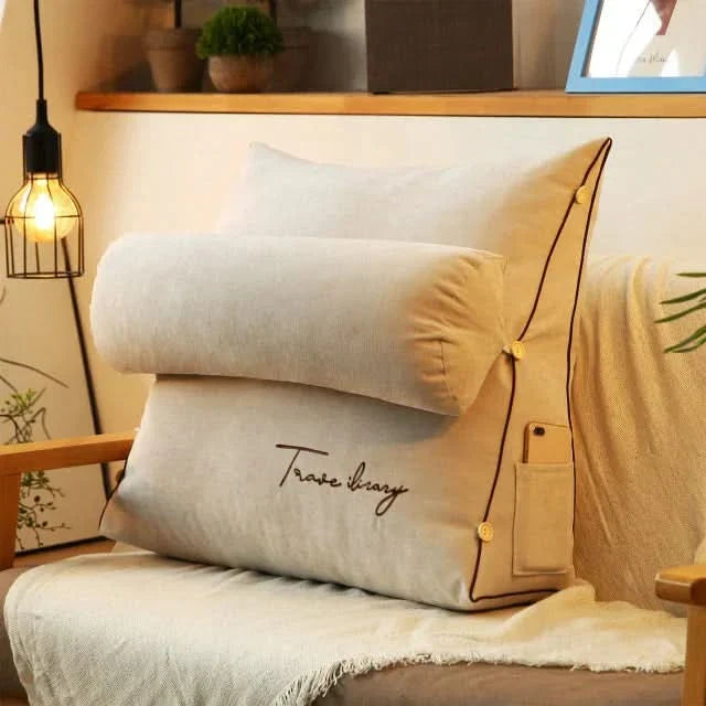 Wedge Back Support Pillow with Neck Roll