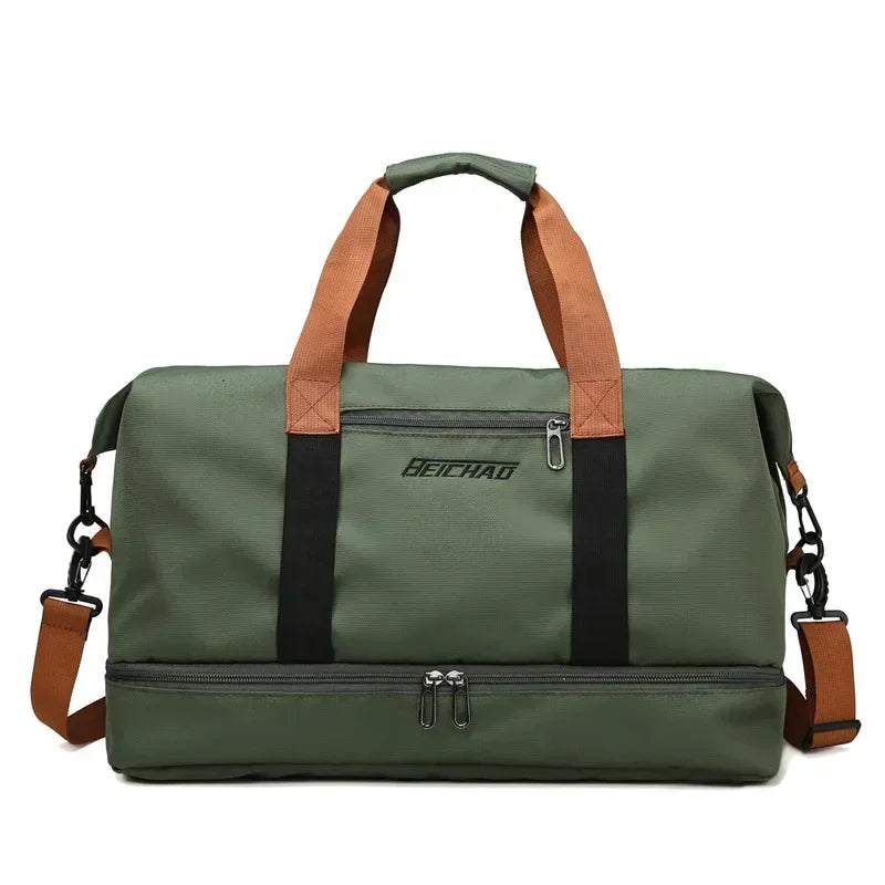 Women's Large Capacity Gym Travel Bag with Dry & Wet Separation - Hand and Shoulder Bag