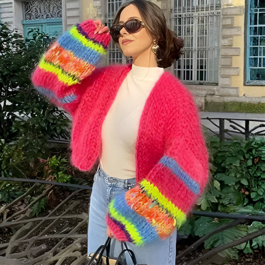 Women’s Striped Open Front Cardigan